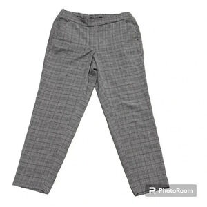 Nine West Plaid gray whit red women's ankle  pants size large